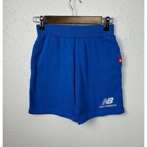 New Balance Boys Size Medium 10/12 Drawstring Cotton Activewear Shorts Blue